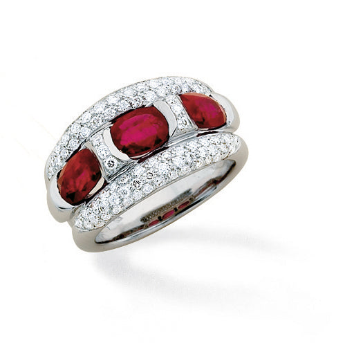 BAGUE OR GRIS 18 CT RUBIS 7*5 11G00 – A615R-G