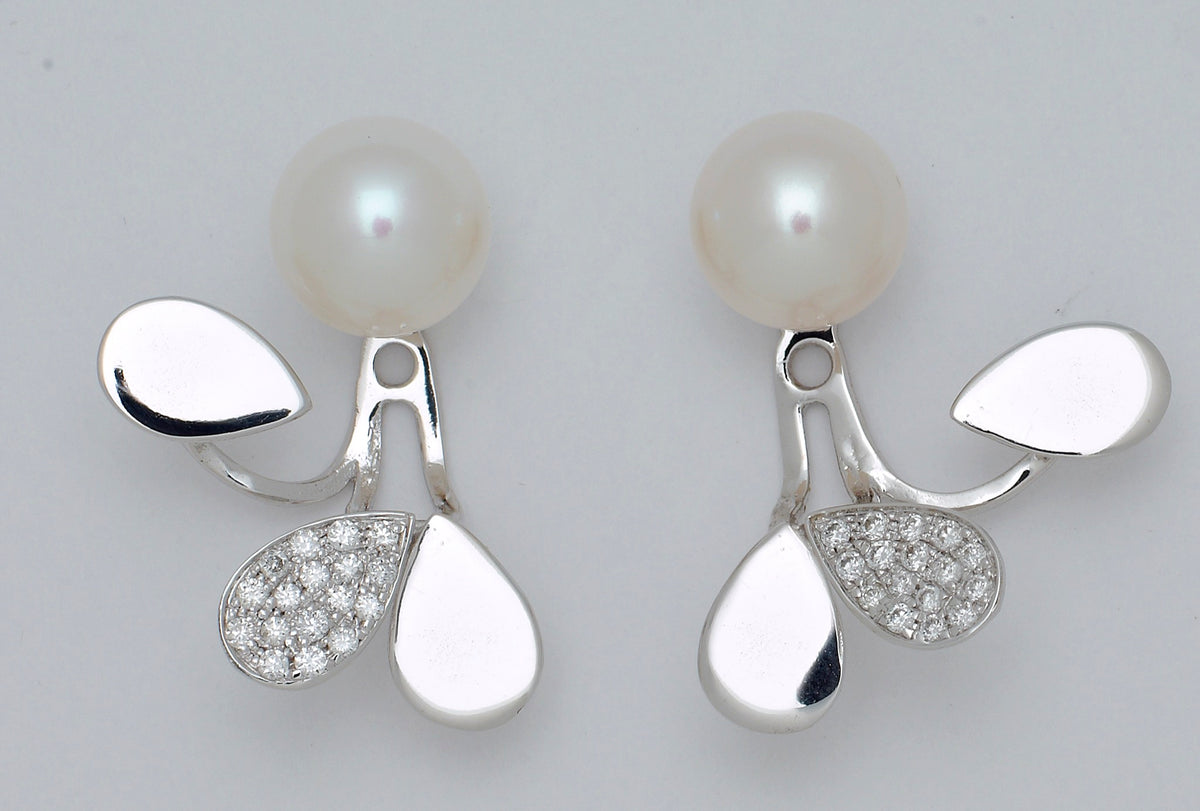 Boucles oreilles perles blanches classiques Porchet