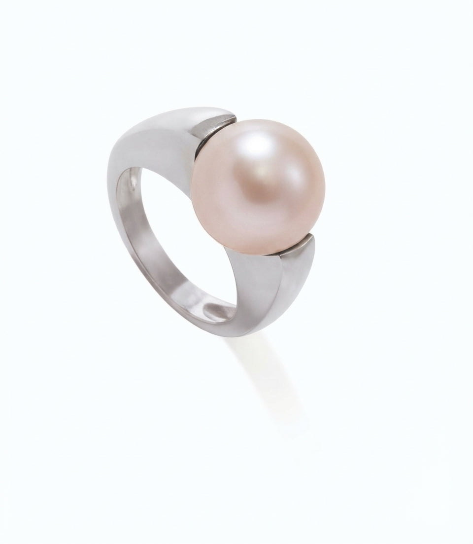 BAGUE OR GRIS 750‰ ED ROSE 12-12.5  8G30