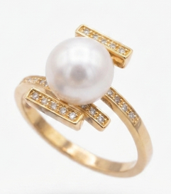 BAGUE OR JAUNE 18K DTS 0.07 EDB 8-8.5MM 5G00