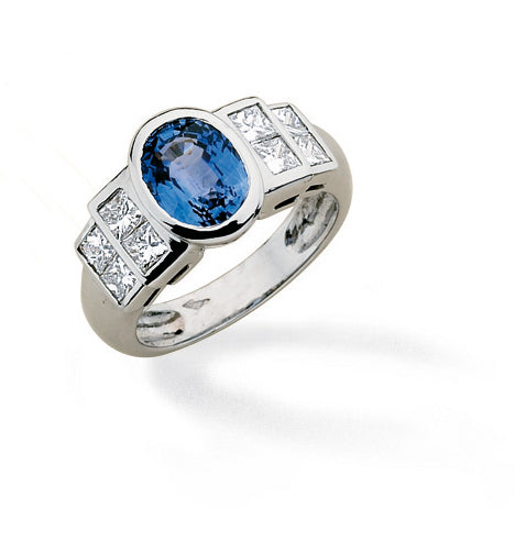 BAGUE OR GRIS 18 CT RUBIS 9*7       8G80 – A266R-G