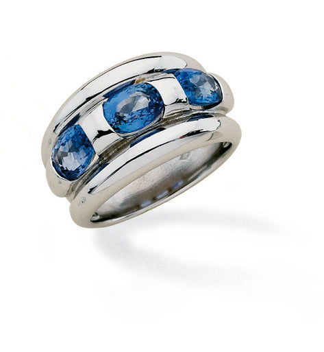 BAGUE OR GRIS 750‰ S.CEYLAN 7*5    11G70 – A503SC-G