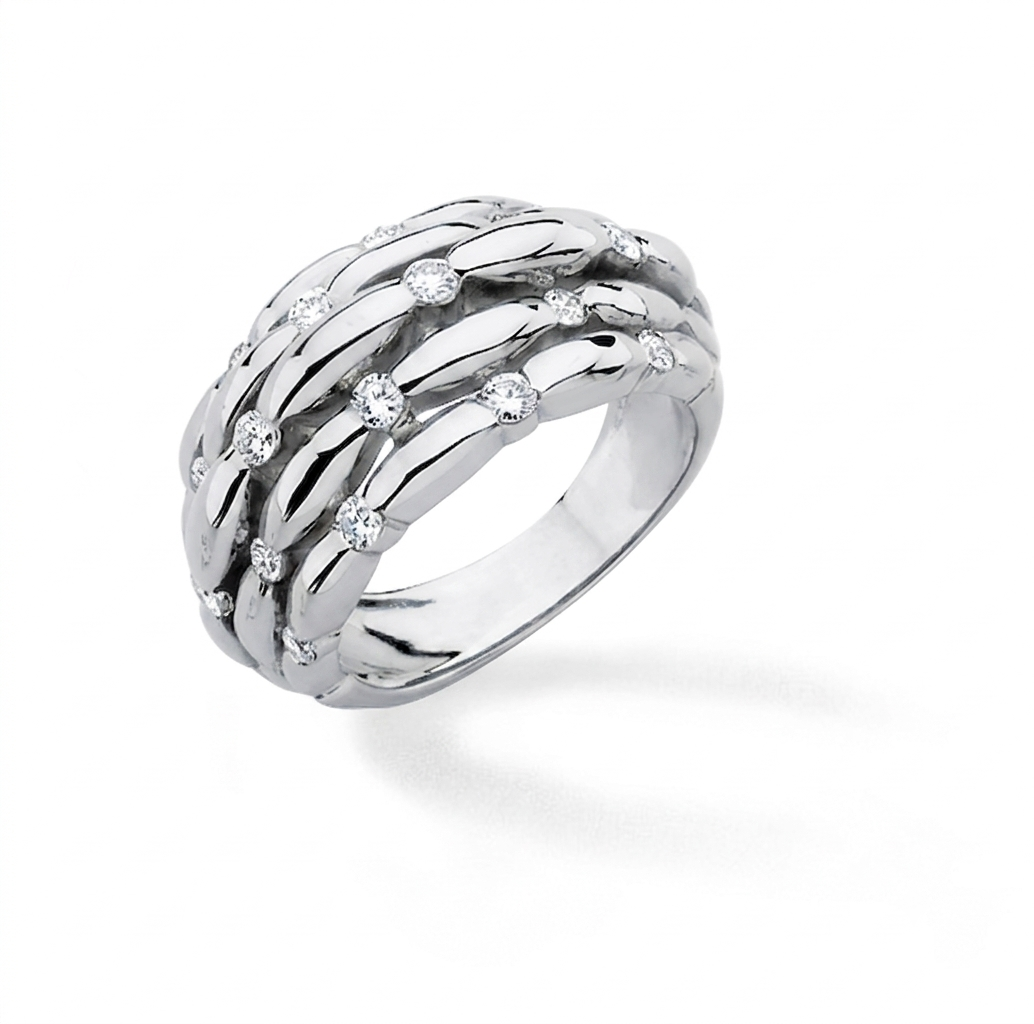 BAGUE DIAMANTS OR GRIS 18CT        12G00