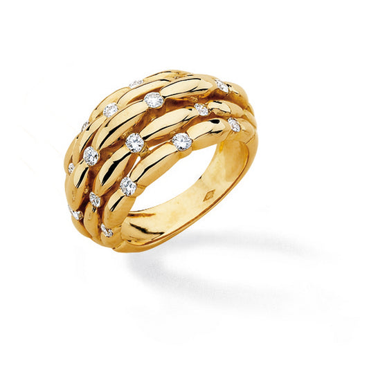 BAGUE DIAMANTS OR JAUNE 18CT       12G00 – A583D-J