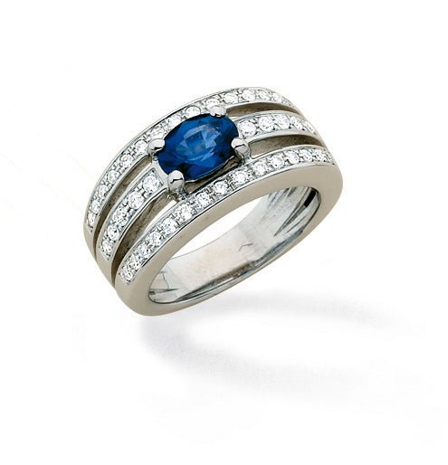 BAGUE RUBIS 7*5 DTS OR GRIS 18CT    9G00 – A994R-G