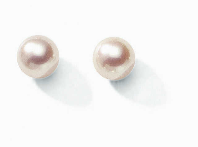 BA80F-J — BOUCLES D’OREILLES OR JAUNE 750‰ EAU DOUCE BLANCHE 7.5–8 MM