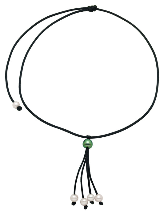 COLLIER LIEN NOIR TAHITI + EDB 8-11MM – CL14T