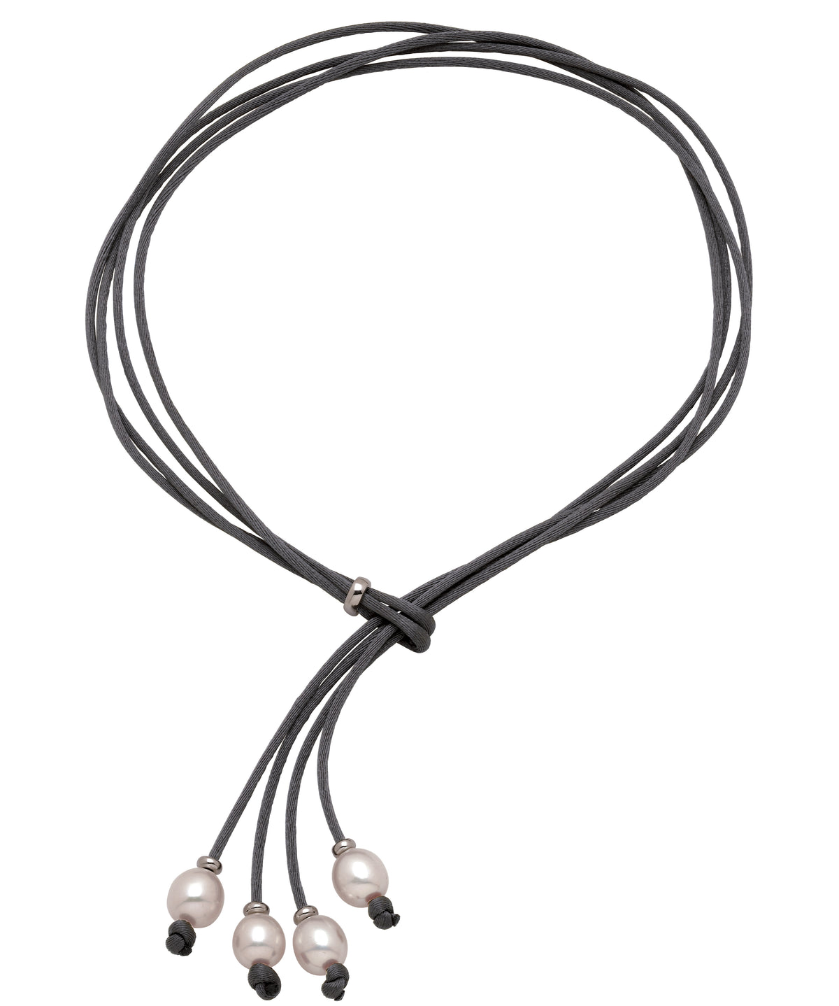 COLLIER LIEN GRIS EAU DOUCE 10-11 ARGENT – CL18B