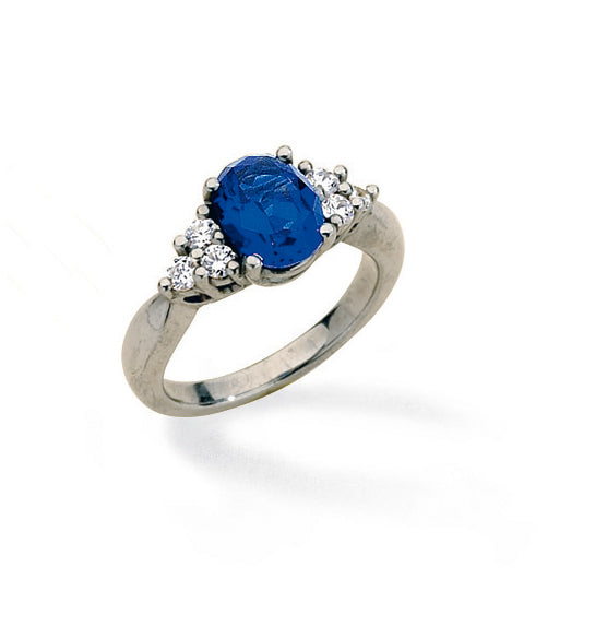 BAGUE RUBIS 9*7 D0.28 OR GRIS 18CT  6G00 – E143R-G