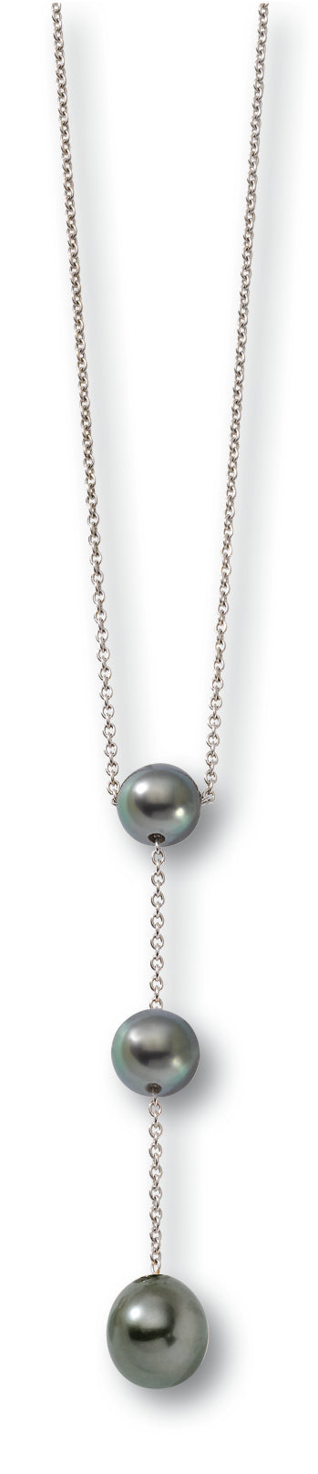 COLLIER OR GRIS 750‰ TAHITI 9.5-11  3G25 – P902T-G