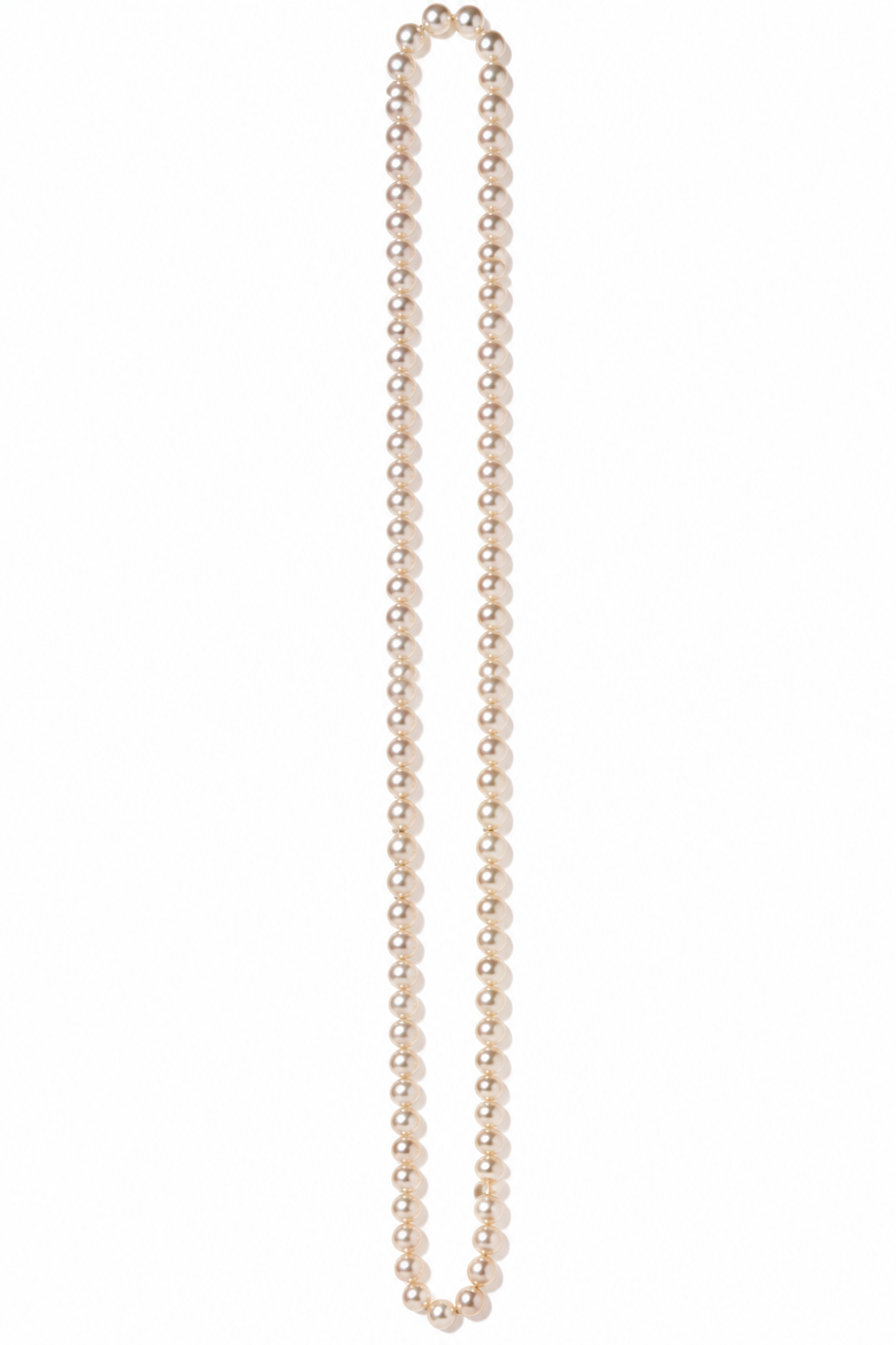 Sautoir PORCHET en perles d'eau douce blanches sans fermoir, 100 cm