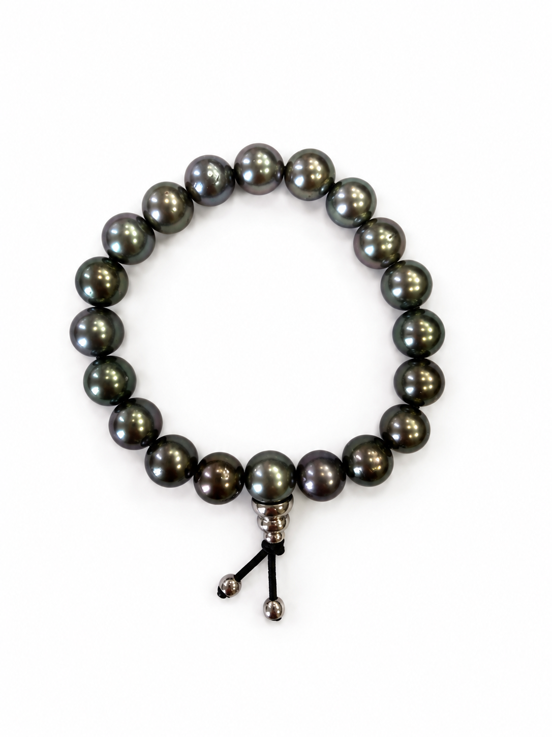 TIB1 — Bracelet tibétain argent Tahiti qualité B, fond blanc