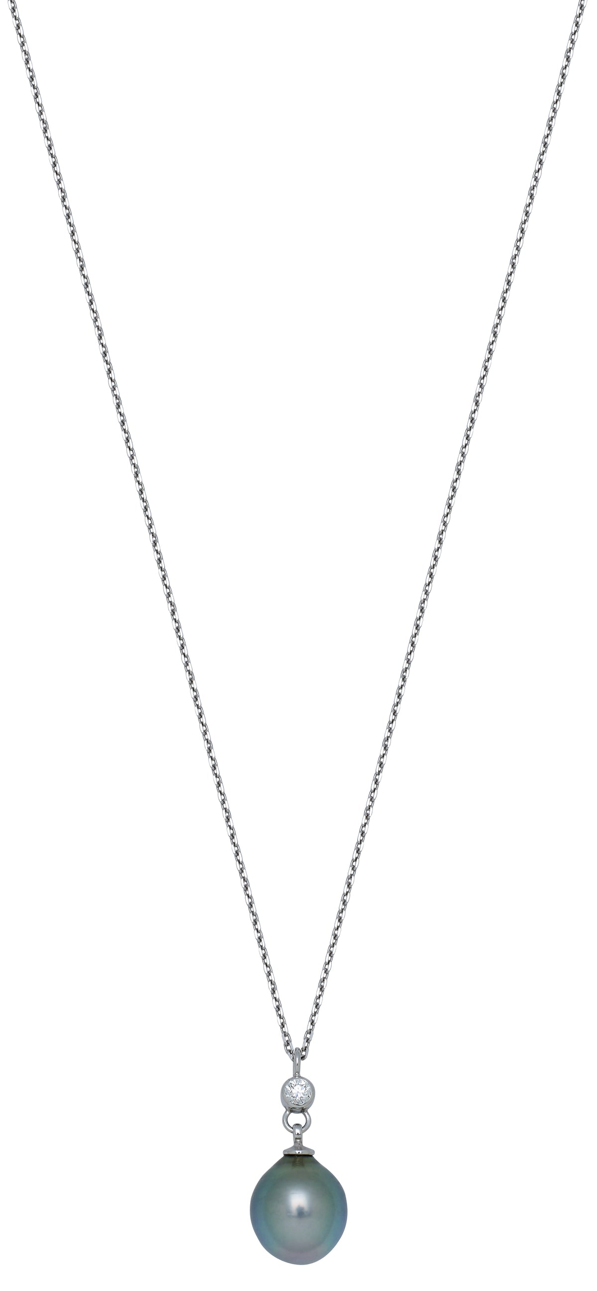 Collier perle Tahiti diamant or blanc Porchet