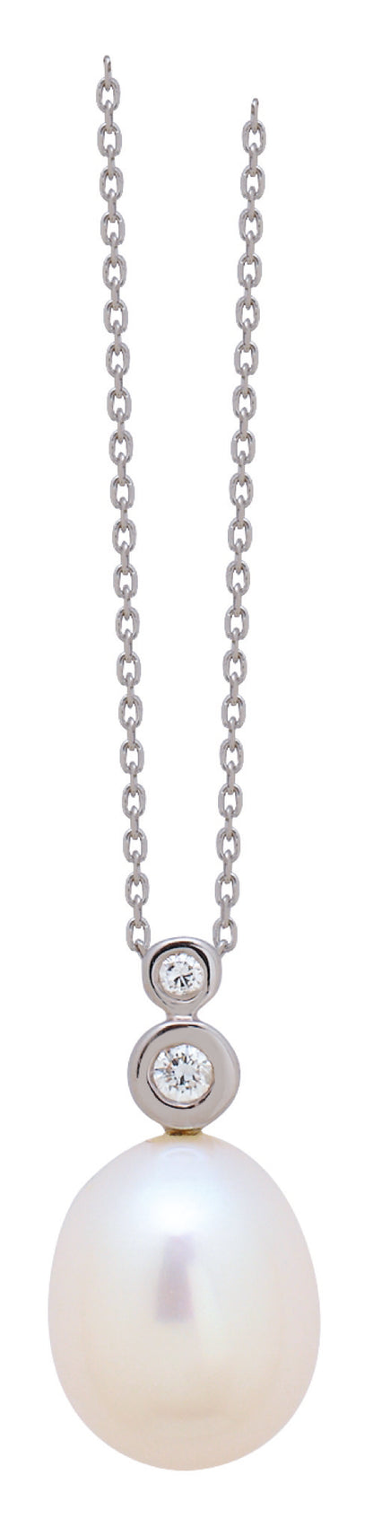 Collier perle blanche classique or blanc Porchet