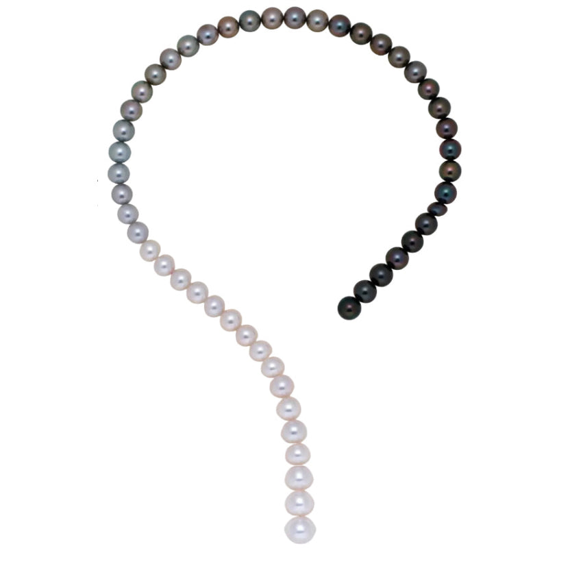 Collier degrade perles blanches Tahiti Porchet