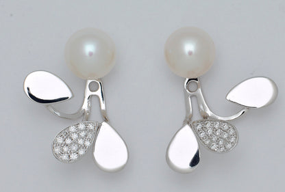 Boucles oreilles perles blanches classiques Porchet